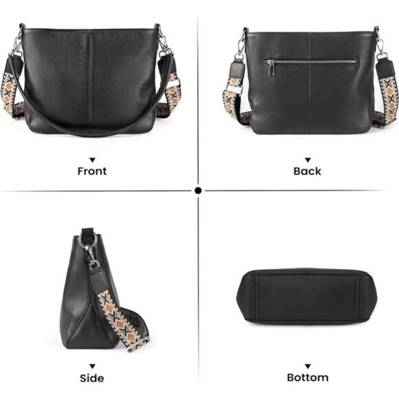 Genuine Leather Purse for Women Soft Crossbody Purse Hobo Bag Women's - Picture 6 of 14